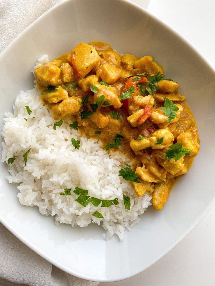 Poulet au curry lait de coco